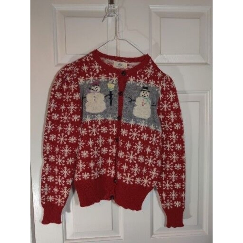 Dia of Stowe VT Vintage Christmas Sweater Knit Art-to-Wear Cardigan S